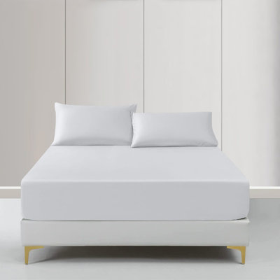 Moonlight Bedding King Deep Pocket Fitted Sheet25Cm Elastic Corners Wrinkle Resistant Bed Sheets (Silver152X200Cm) from B&Q
