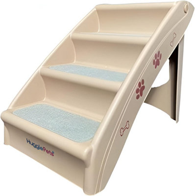 Huggle Pets Hugglepets Plastic Pet Stairs / Steps (Beige With Carpet) from B&Q