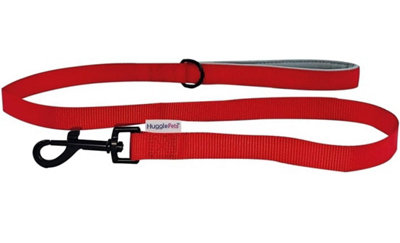 Huggle Pets Hugglepets Padded 100Cm X 1.9Cm Weatherproof Dog Lead Red