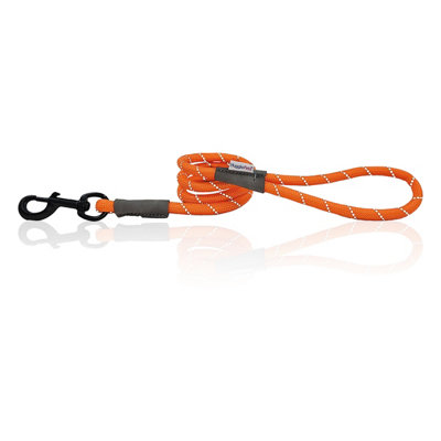 Huggle Pets Hugglepets Orange 107Cm X 1.2Cm Reflective Weatherproof Rope Dog Lead from B&Q