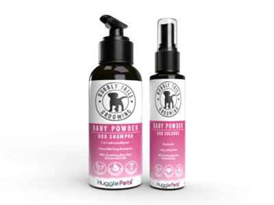 Huggle Pets Hugglepets Bubbly Tails Baby Powder 2 In 1 Shampoo & Deodorising Cologne Spray For Dogs from B&Q