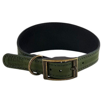 B&Q -  Hugglepets Leather Greyhound Whippet Medium Khaki Dog Collar