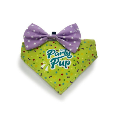 Huggle Pets Hugglepets Party Pup Dog Bow Tie & Bandana Set Lime from B&Q