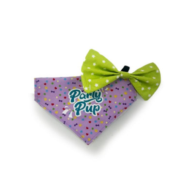 Huggle Pets Hugglepets Party Pup Dog Bow Tie & Bandana Set Purple from B&Q