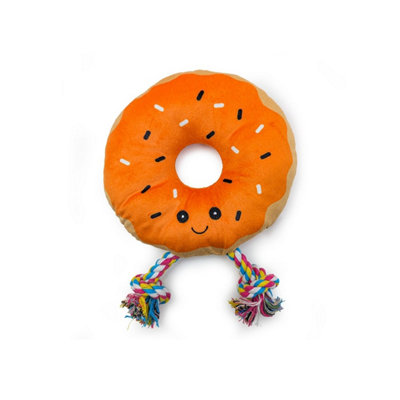 Huggle Pets Hugglepets Party Pup Donut Squeaky Dog Toy Orange from B&Q
