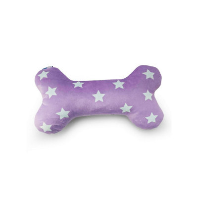 Huggle Pets Hugglepets Party Pup Squeaky Bone Dog ToyPurple from B&Q