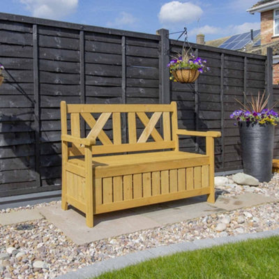  - Darcy Wooden Garden Storage Bench Seat