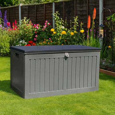 Jack Stonehouse Outdoor Plastic Garden Storage Deck Box 270LCushionToyTool Utility Chest Organiser StoreGardenPatioBalconyDecking from B&Q