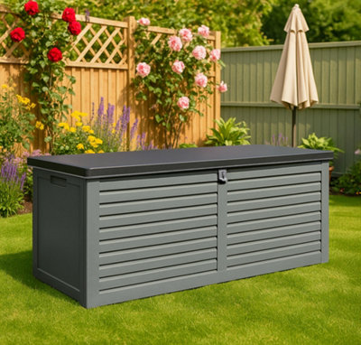 Jack Stonehouse Outdoor Plastic Garden Storage Deck Box 390LCushionToyTool Utility Chest Organiser StoreGardenPatioBalconyDecking from B&Q
