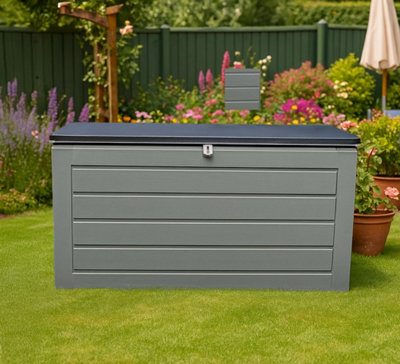 Jack Stonehouse Outdoor Plastic Garden Storage Deck Box 680LCushionToyTool Utility Chest Organiser StoreGardenPatioBalconyDecking from B&Q