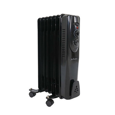 Jack Stonehouse Jsh Oil Filled Radiator 7 FinOil Heater Portable Electric Free Standing 1500W For HomeOfficeAny RoomBlack from B&Q