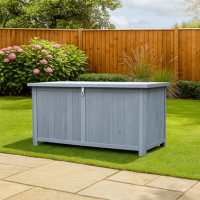 Jack Stonehouse Jsh Wooden Garden Storage Box 300L Lockable Showerproof Lid Chest Container Patio Fir Wood Design from B&Q