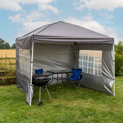 Jack Stonehouse Rapid Pop Up Compact 3X3 Gazebo With Sides Dark Grey from B&Q
