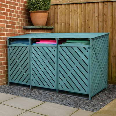 Jack Stonehouse Jsh Xl Triple 3-Bay Wheelie Bin Store For 3X 240L (Standard) Or 360L (Large) BinsGreen Wood from B&Q