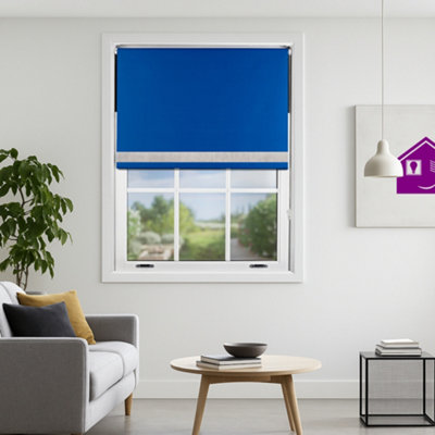Furnished Diamante Edge Blackout Roller Blinds Made To MeasureBlue (W)90Cm X (L)210Cm from B&Q