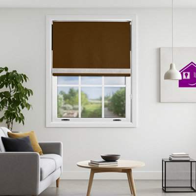 Furnished Diamante Edge Blackout Roller Blinds Made To MeasureBrown (W)90Cm X (L)210Cm from B&Q
