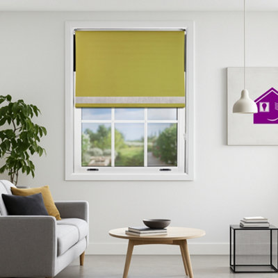 Furnished Diamante Edge Blackout Roller Blinds Made To MeasureGreen (W)90Cm X (L)210Cm from B&Q