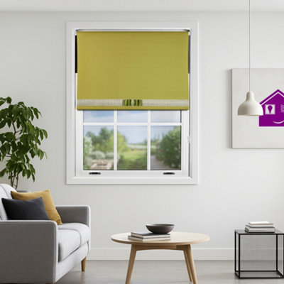 Green Blackout Roller Blind With Silver Diamante & Green Bow Free Cut Down Service By Furnished(W)120Cm X (L)165Cm from B&Q