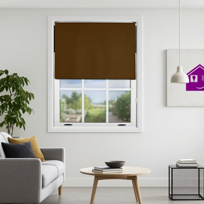 Furnished Blackout Roller BlindsBrown Trimmable Blind For Windows And Doors (W)110Cm (L)165Cm from B&Q