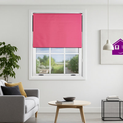 Furnished Blackout Roller BlindsFuchsia Pink Trimmable Blind For Windows And Doors (W)170Cm (L)165Cm from B&Q