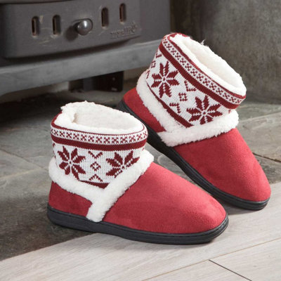 Easylife  Nordic Slipper Boots (Pair)BurgundyM from B&Q