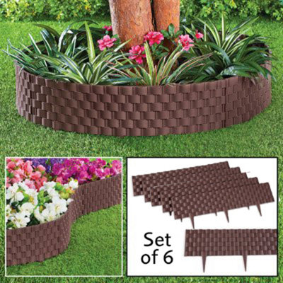 Rattan Effect Lawn Edging (Pack Of 6)Rustic Plastic Garden Edging from B&Q