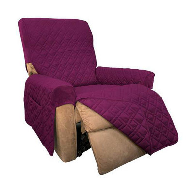 Elegant Burgundy Fitted Recliner Protector For Ultimate Comfort from B&Q
