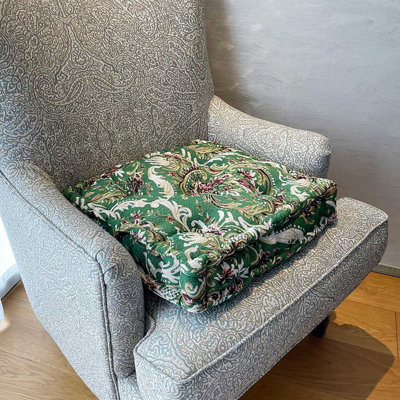 Easylife  Tapestry Booster CushionGreen from B&Q