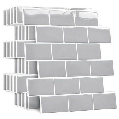 3d White Stick-on Wall Tiles - Pack Of 10 For Easy Home Decor