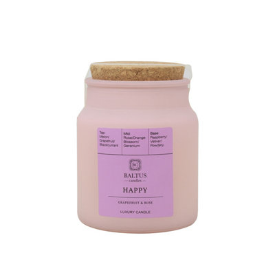Scented Candle 152G Apothecary Jar Happy Grapefruit Rose Aroma Air Freshener from B&Q