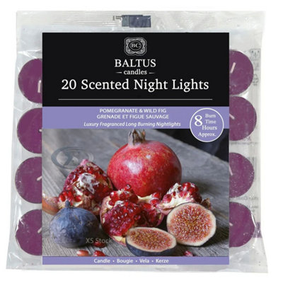 Tea Light Scented Candles 20Pcs Pomegranate & Wild Fig Tealight 8Hr Burn Time from B&Q