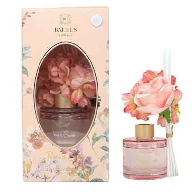 Baltus Reed Diffuser Faux Flower 100Ml Luxury Aroma Peony & Suede Air Freshener from B&Q
