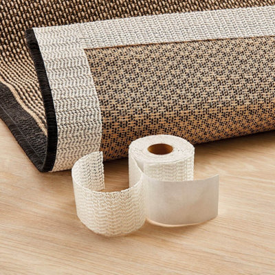 Reusable Rug Mat Gripper Self-Adhesive Tape Roll L3M X W5Cm from B&Q