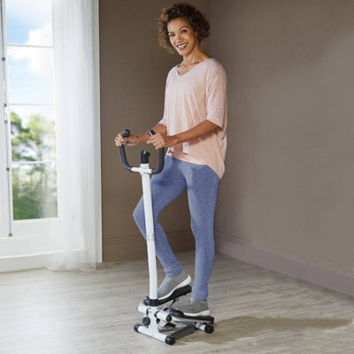 Mini Stepper Exercise MachineAdjustable Handlebars And Tension With Lcd DisplaySlip Resistant Footplates & Stable Base from B&Q