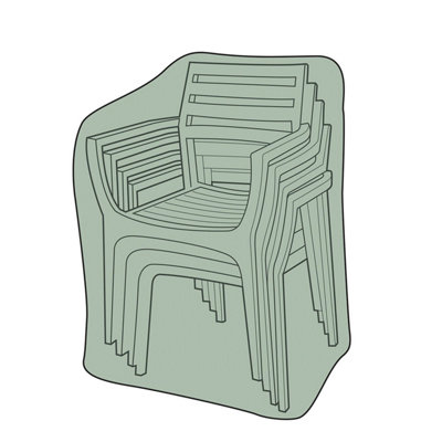 Gainsborough Stacking Chair Cover - Made From Weatherproof Uv Protected 300D Pvc-Coated Polyester - Green