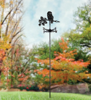 Gainsborough Metal Owl Silhouette Weather Vane Garden Ornament  Wind Direction Stake Sculpture 150Cm High from B&Q