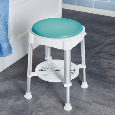 B&Q Rotating Bath Seat With 360 Degree Swivel, Non-Slip Feet & Height-Adjustable Legs