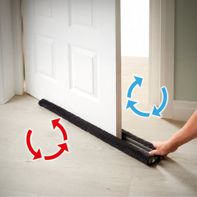 Pack Of 2 Twin Sided Fleece Draught Excluders  95Cm Insulating Door Draft Blockers from B&Q