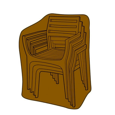 Gainsborough Stacking Chair Cover - Made From Weatherproof Uv Protected 300D Pvc-Coated Polyester - Mocha