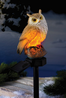 Gainsborough Solar Powered Light Up Owl Garden Stake  Warm White Led Glow44.5Cm Decorative Outdoor Feature from B&Q