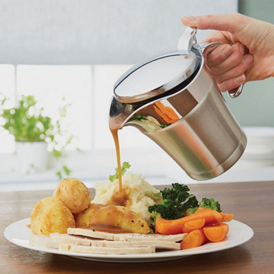 Double Wall Stainless Steel Gravy Or Sauce Jug 500MlInsulated With Non-Drip Spout And Hinged Lid from B&Q