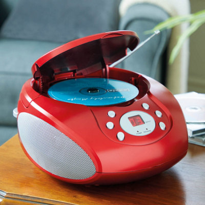 Bergstrom Cd Radio BoomboxRedTop-Loading PortableCarry HandleDual 1W External SpeakersMains/battery Powered from B&Q