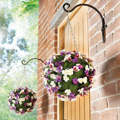 Gainsborough 29Cm Artificial Pansy BallAll-Year-Round Faux FlowersNo MaintenanceHanging Basket For Porch Or Patio from B&Q