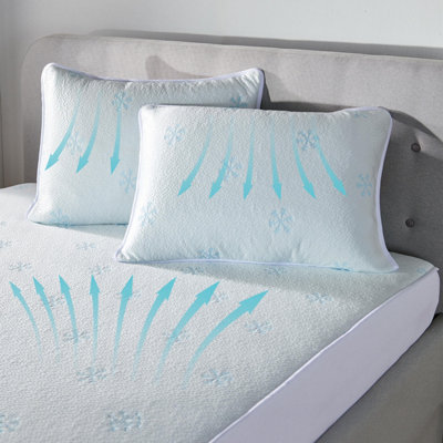 Single Cooling Deep-Fitted Sheet With Ice Fibre & Breathable Temperature-Regulating PolyesterBedding With 40Cm Skirt from B&Q