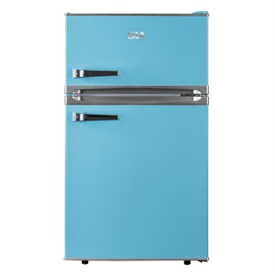 SIA Blue Freestanding Under Counter Retro Fridge Freezer 88LRfm88Pb from B&Q