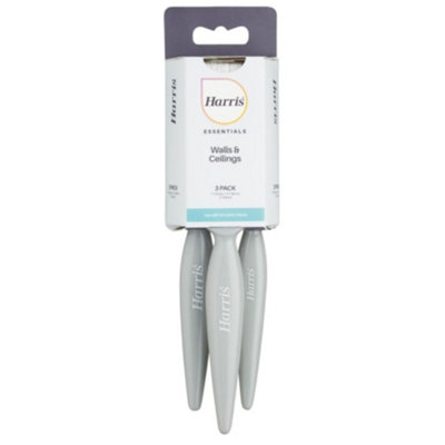 Harris Essentials Wall & Ceiling Paint Brush SetPack Of 325mm38mm & 50mmPremium Brushes For Emulsion Paint from B&Q