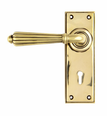 From The Anvil Aged Brass Hinton Lever Lock Set from B&Q