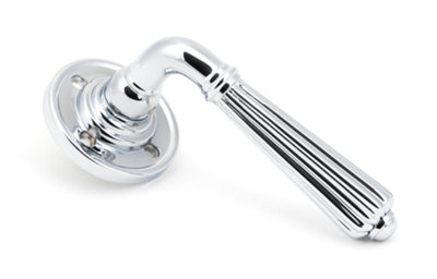 From The Anvil Polished Chrome Hinton Lever On Rose Set from B&Q