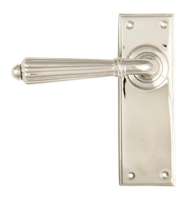 From The Anvil Polished Nickel Hinton Lever Latch Set from B&Q