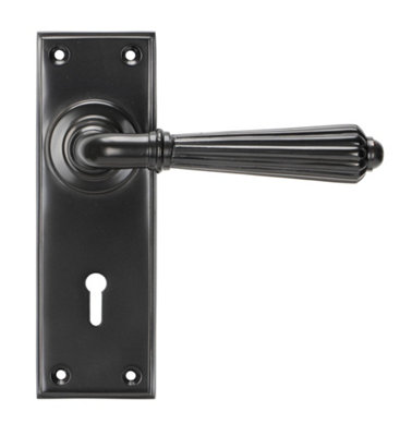 From The Anvil Aged Bronze Hinton Lever Lock Set from B&Q